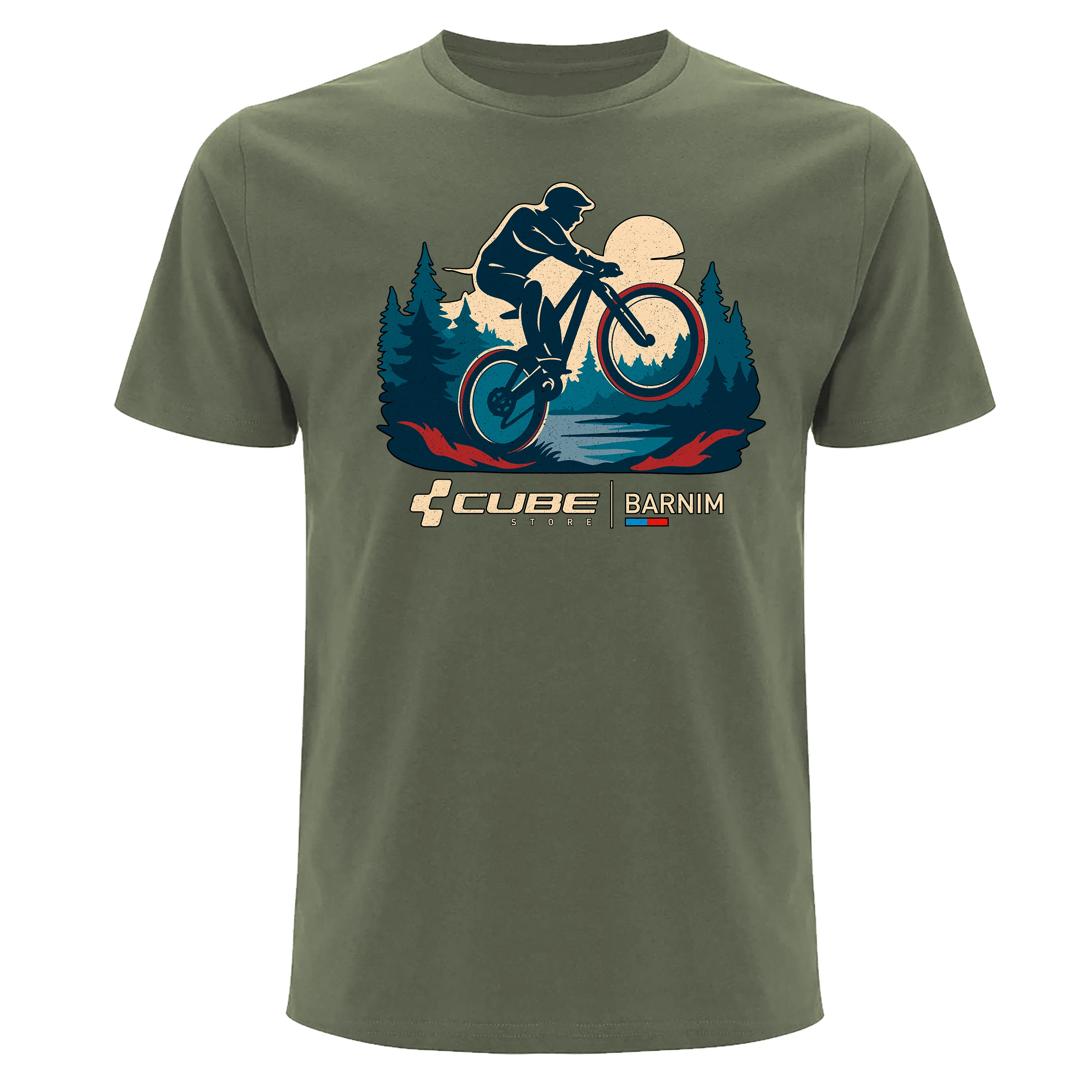 Cube Family Ride T-Shirt Logo Frontprint Leaf Green